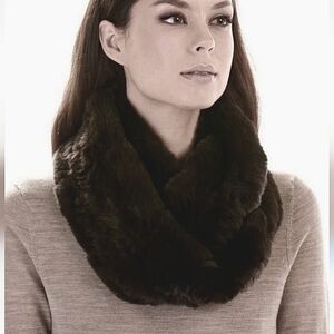 JK Accessories Plush Black Faux Fur Twisted Infinity Neck Scarf